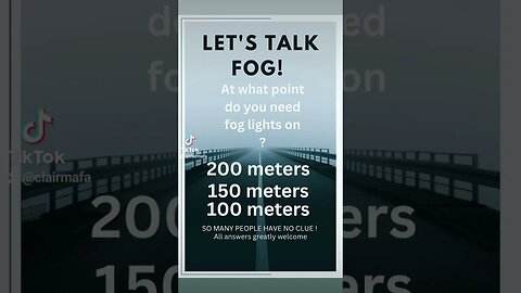 Let's talk Fog. People do not seem to know any better #fog #weather#awareness