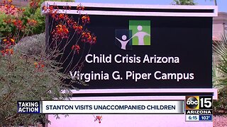 Greg Stanton tours Arizona shelter holding young children found crossing border