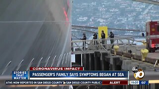 Passenger's family says symptoms began at sea