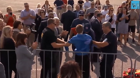 VP Pence and Security Detail Rush Through Crowd To Aid Young Man