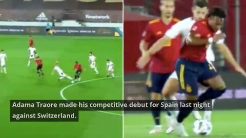 Spain 1-0 Switzerland: Adama Traore's crazy dribble seconds after coming off the bench