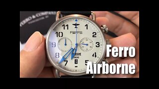 Ferro Airborne Titanium Pilot Watch (hybrid Mechaquartz movement) grey dial review