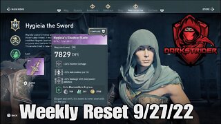 Assassin's Creed Odyssey- Weekly Reset 9/27/22