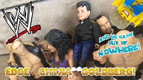 WWE WrestleMania Wrestling Figures! The Edge, Chyna and Goldberg Father and Son Toy Review