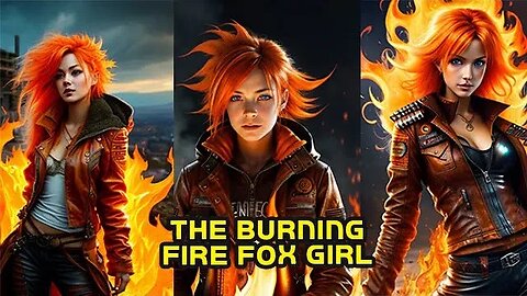 THE BURNING FIRE FOX GIRL, ( AI ART, AI GENERATORS ) @MIX_IMAGI