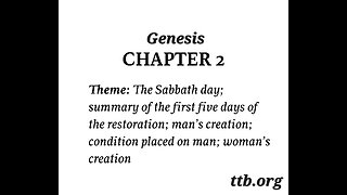 Genesis Chapter 2 (Bible Study)