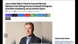 Journalist Who Tried to Cancel Unvaxxed Djokovic Collapses and Dies Suddenly at Australia Open