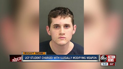 UCF student arrested after police find illegally modified AR-15 in his car on campus
