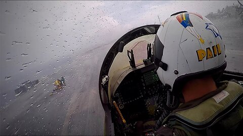 THUNDERSTORM Catapult Launch! - US Navy EA-18G Cockpit View - Original Unedited and Drenched