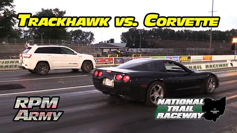 Jeep Grand Cherokee Trackhawk vs Chevy Corvette Midnight Drags