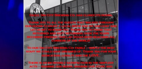 Sin City Brewing not reopening in Las Vegas