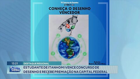 Destaque: Estudante de Itanhomi Vence Concurso de Desenho e Recebe Premiação na Capital Federal.