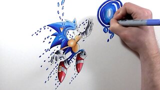 Drawing Sonic Underwater