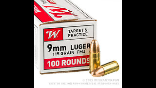 1000 Rounds Winchester USA 9mm Luger 115 Grain FMJ (10-100 Rounds Value Pack)