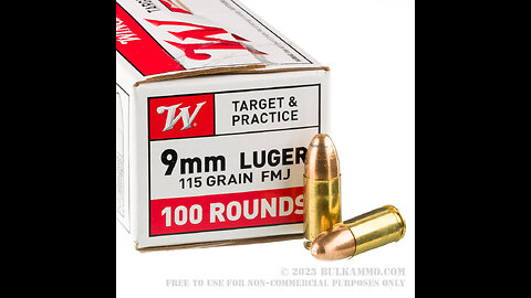 1000 Rounds Winchester USA 9mm Luger 115 Grain FMJ (10-100 Rounds Value Pack)
