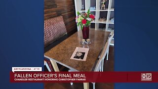 Fallen officer's final meal: Chandler restaurant honoring fallen officer Chris Farrar