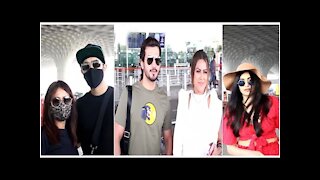 Neha Kakkar, Rohanpreet Singh, Arjun Bijlani with wife & Adah Sharma at the Airport | SpotboyE