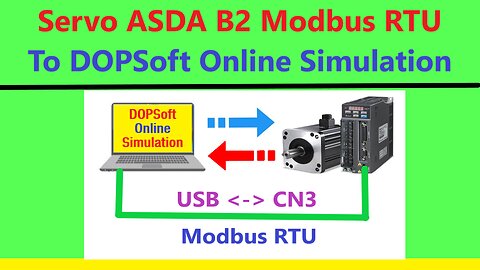 SV0013 - Servo delta asda b2 modbus rtu communication dopsoft online simulation