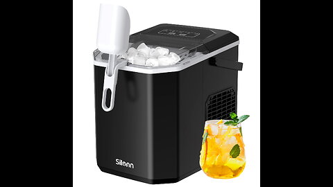 Silonn Ice Maker Machine Countertop, 26 lbs in 24 Hours, 9 Cubes Ready in 6 Mins, Self-Clean Ic...