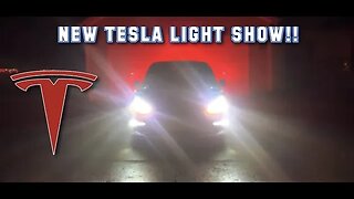 2023 New Year TESLA LIGHT SHOW! - Tesla Model 3 Light Show! - 2023 Tesla Model 3 Dancing in the Rain