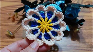 ♾️How to crochet 3D flower motif