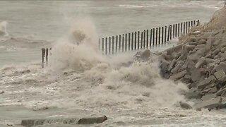 Wind-fueled waves crashing into Lake Erie's shoreline are accelerating erosion in Northeast Ohio