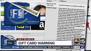 Warning about gift cards