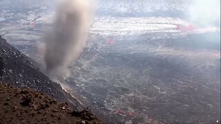 Tornado forms inside Kilauea Crater in Hawaii