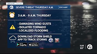 Severe weather threat Thursday for metro Detroit