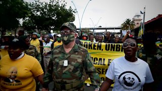 ANC Carl Niehaus leads a group of ANC protesters to the Zondo commission to hand over demands