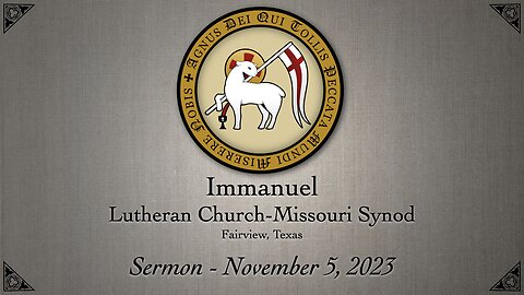 Sermon - November 5, 2023