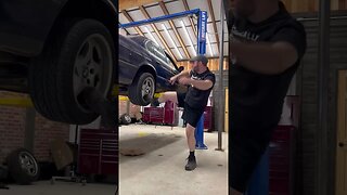 When attempting to remove wheels that are seized to the hubs, use the following techniques