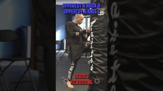 Heroes Training Center | Kickboxing "How To Double Up" Uppercut & Hook & Uppercut & Knee 1 #Shorts