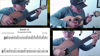 Estudo 15/20 de partitura para cavaquinho e violão