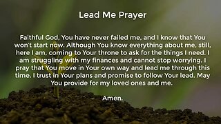 Lead Me Prayer (Prayer for Financial Stability)