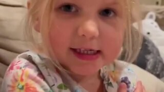 Polite Little Girl Doesn't Want To Say Bad Words On Camera