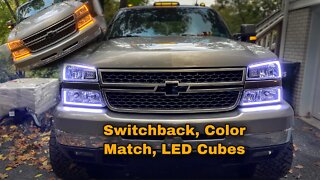 COMPLETELY CUSTOM 03-07 Silverado Switchback Headlights on my LB7 Duramax + Sendit Steve Truck Show