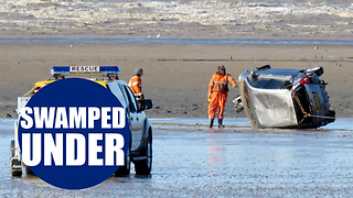 Family-of-five rescued after parking on a beach