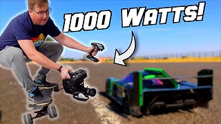 Filming RC Cars with a 1000 Watt RC Skateboard!