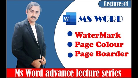 Watermark, Page Color and Page Border in MS WordYouTube · Microsoft Office Tutorials|Sadar Khan Tv