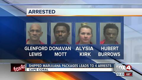 Shipped Marijuana Packages Lead to 4 Arrest