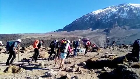Kilimanjaro group via lemosho route heading to Barafu base camp from Karanga camp.summit tomorrow