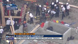Two workers rescued from collapsed trench in Chesterfield Township
