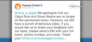 Popeyes faces Twitter backlash for changes to their menu