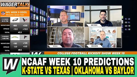 Happy Hour CFB Kickoff Show | NCAAF Week 10 Predictions | K-State vs Texas | Oklahoma vs Baylor