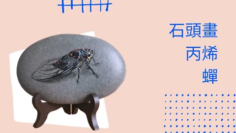 Draw丨繪畫丨在石頭上畫畫丨裝飾擺件丨創意丨diy丨蟬 #知了 #蟬 #cicada