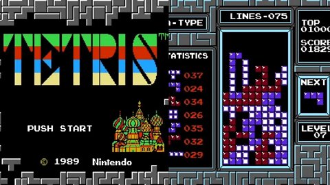 1989 Tetris. Nintendo Classic and Retro game. Arcade Game. No Commentary Gameplay. | Piso games