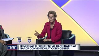 Democratic presidential candidates at NAACP convention at Cobo Center