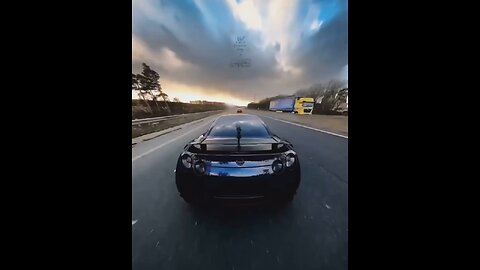 Nissan skyline GTR followed by drone