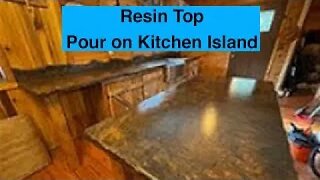 Resin top pour on kitchen island #Shorts